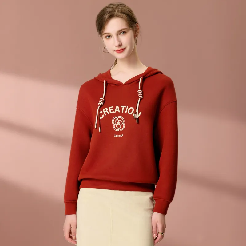 FENHONGMALI Sweatshirt Women's Orange Red-1