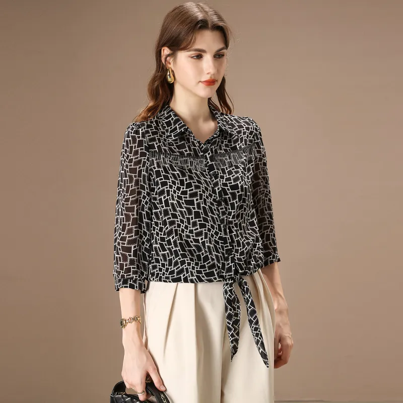 FENHONGMALI Shirt Women's Black-2