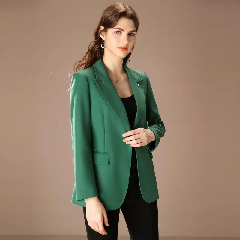 FENHONGMALI Business Suit Women's Grass Green-3