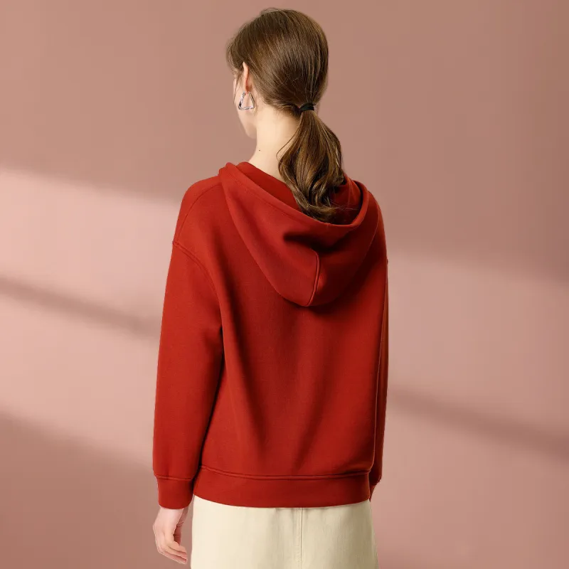 FENHONGMALI Sweatshirt Women's Orange Red-2