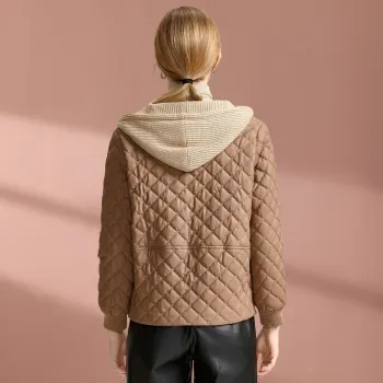 FENHONGMALI Puffer Jacket Women's Khaki