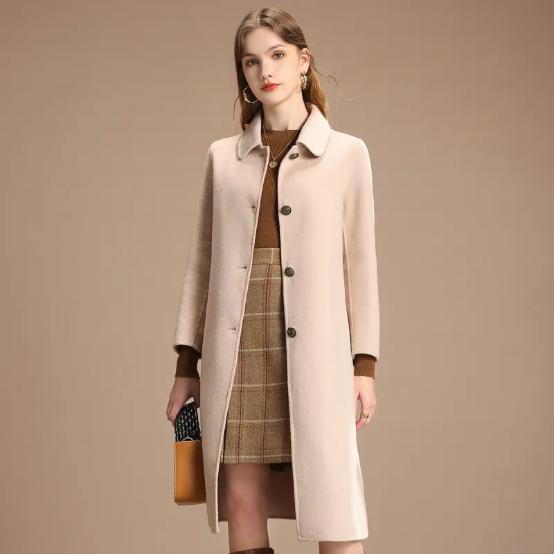 FENHONGMALI Coats Women's Beige-1