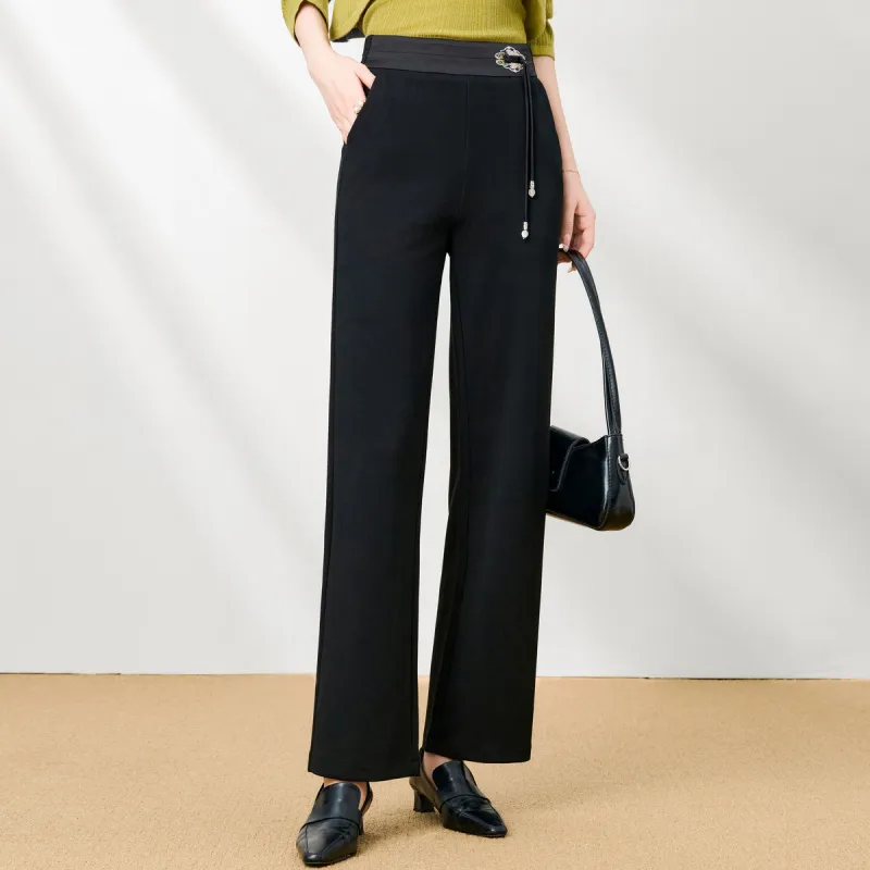 FENHONGMALI Casual Pants Women's Black-2