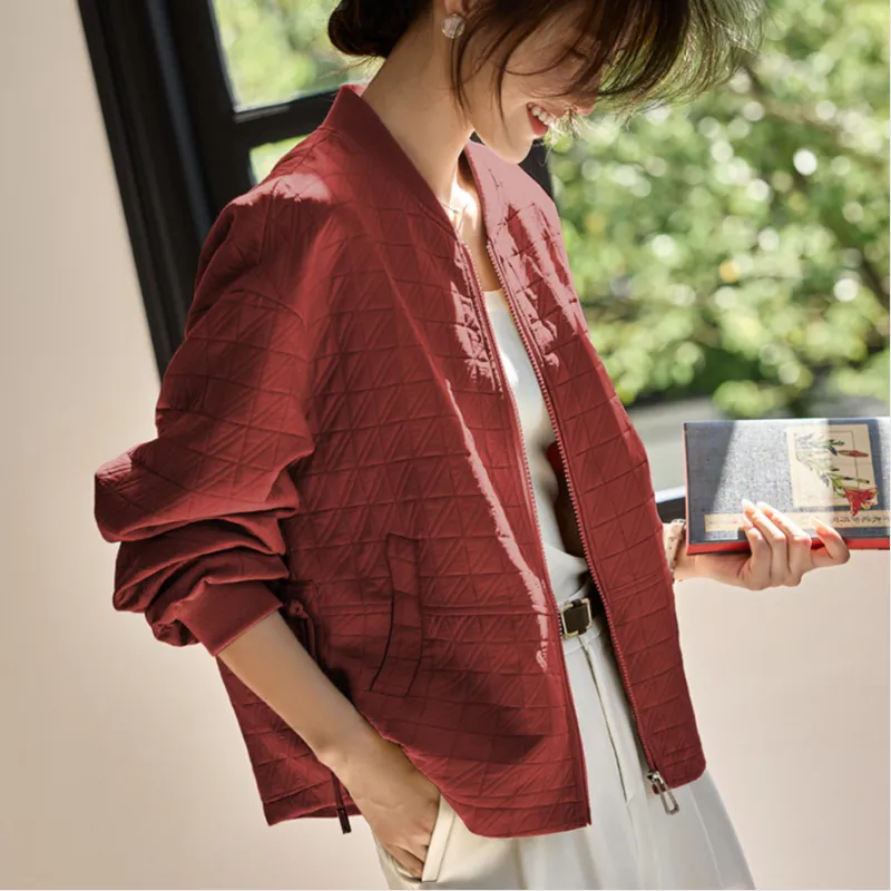 XWI Baseball Jacket Women's Bordeaux Red-1
