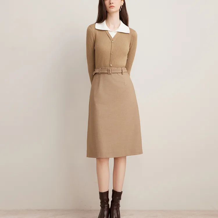 Goodland Long Sleeved Dresses Women's Light Camel-1