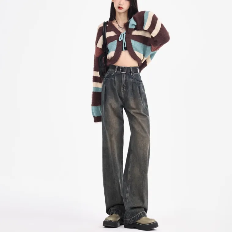 YINLEI Jeans Women's Concrete Gray-2
