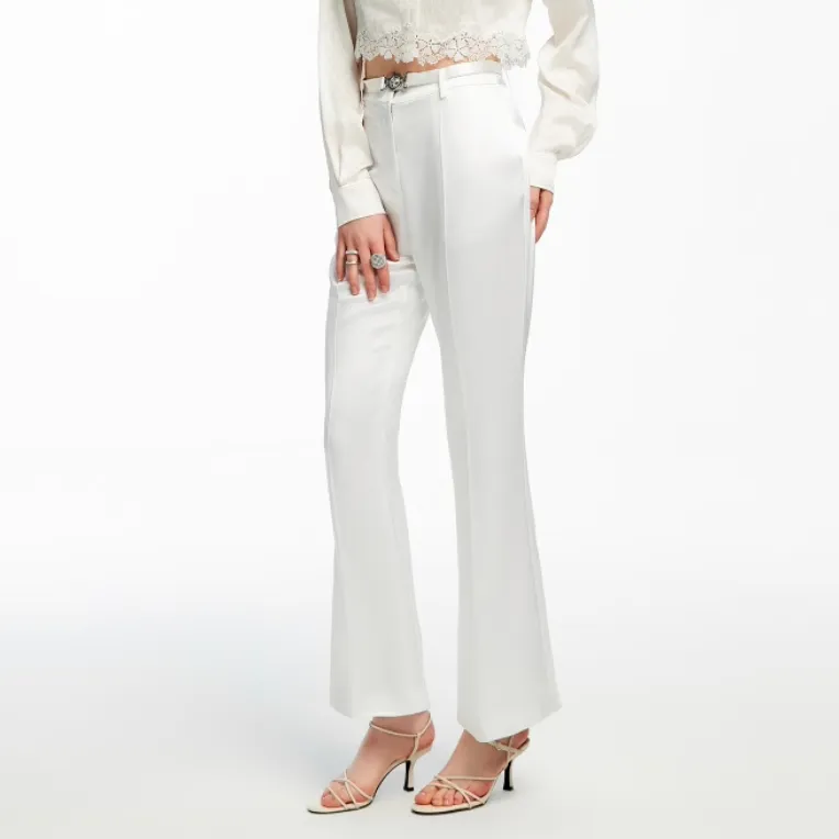 Bebe SS24 Casual Pants Women's Raw White-2