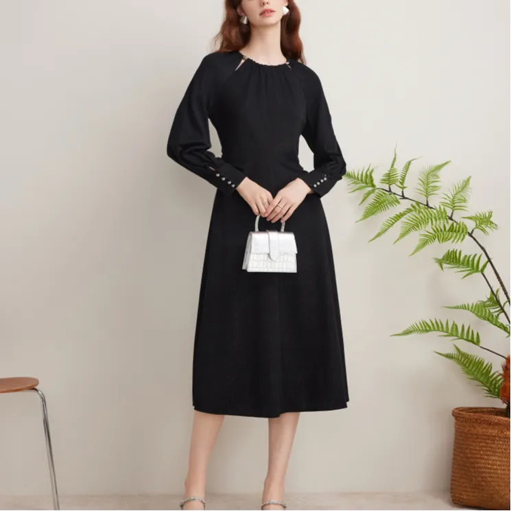 Goodland Long Sleeved Dresses Women's Black-1