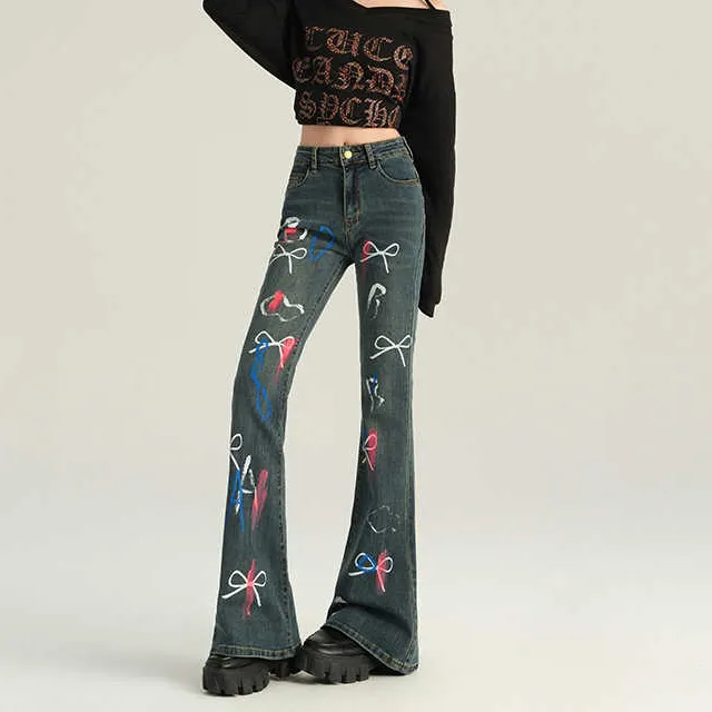 YINLEI Jeans Women's Blue-2