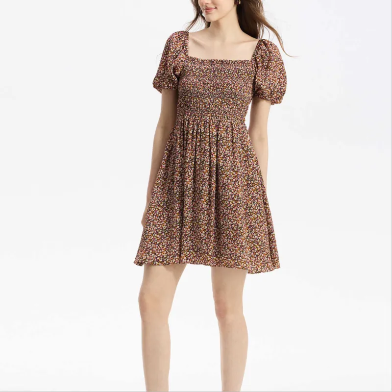 Bebe FW24 Short Sleeved Dresses Women's Black Multicolor-1