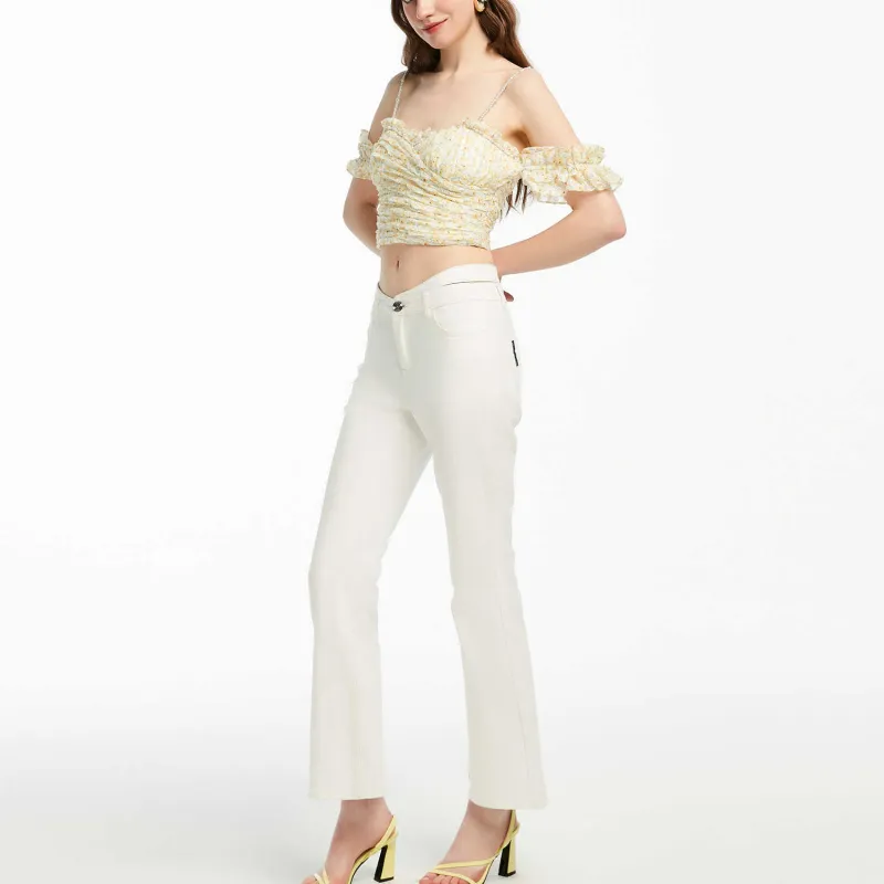 Bebe SS24 Camisole Women's White/Green-1