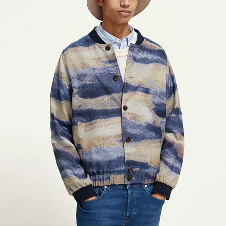 Scotch&Soda Jacket Men's Misty Landscape Blue-3