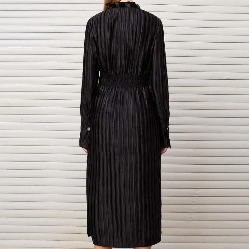 DKNY FW24 Long Sleeved Dress Women's Black-3
