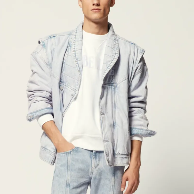 ISABEL MARANT Denim Jacket Men's Snow Blue Color-1
