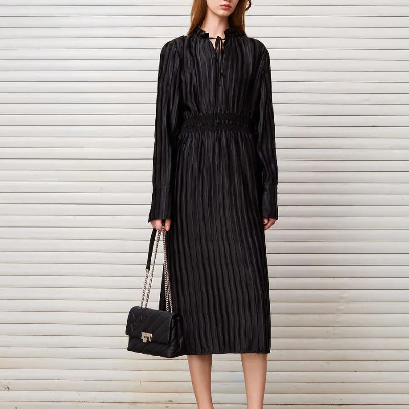DKNY FW24 Long Sleeved Dress Women's Black-1