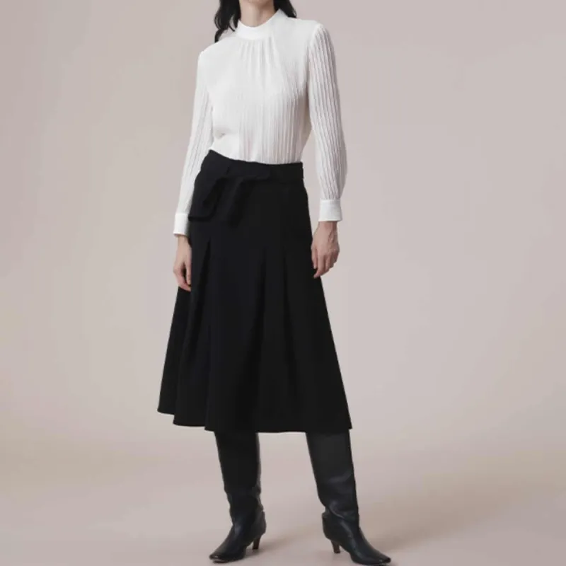 DETTAGLI Casual Long Skirts Women's Black-1