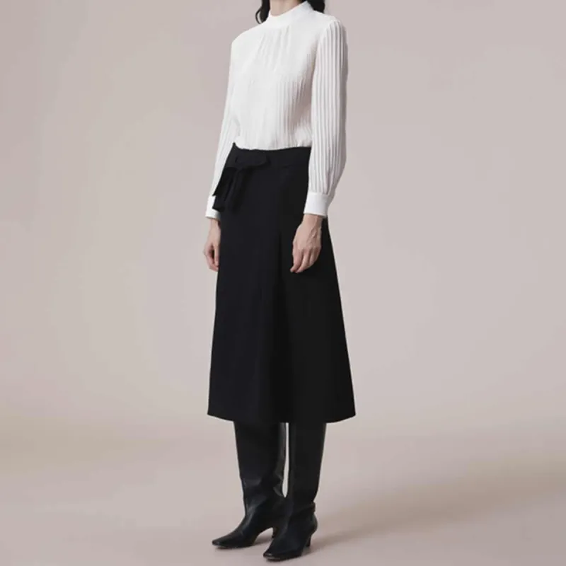 DETTAGLI Casual Long Skirts Women's Black-3