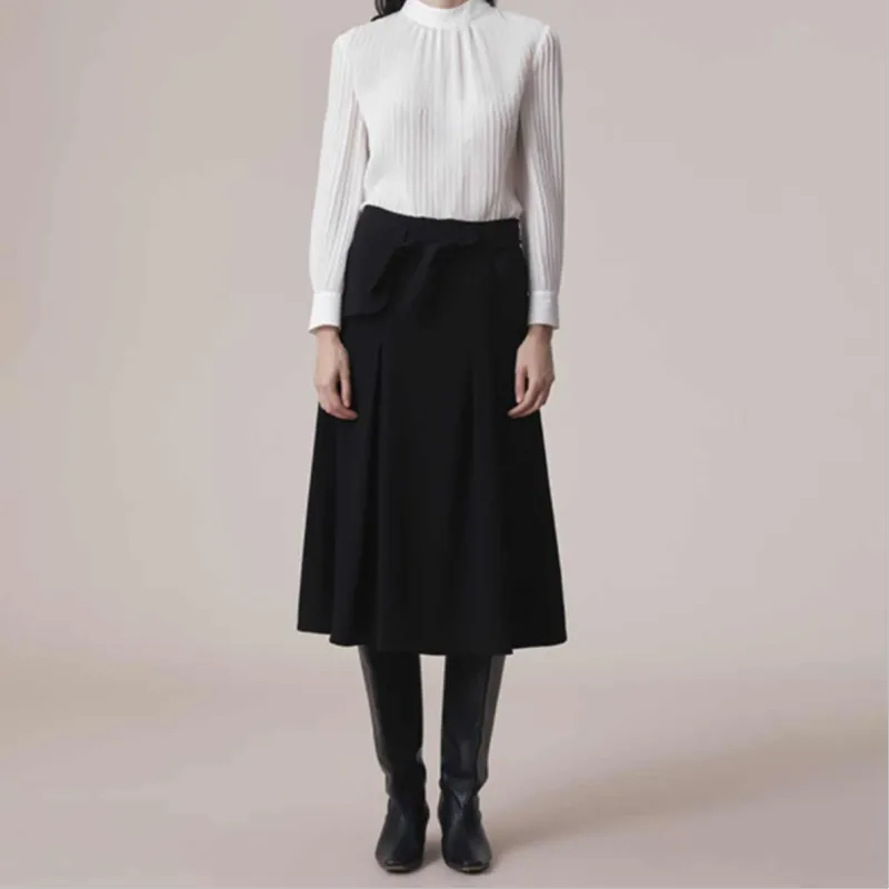 DETTAGLI Casual Long Skirts Women's Black-2