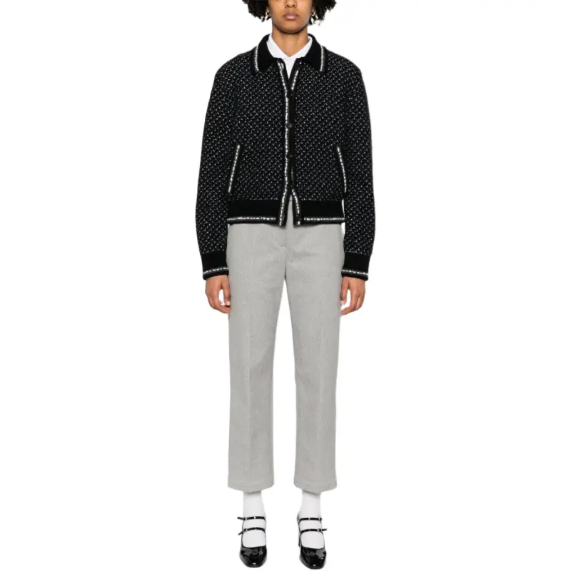 THOM BROWNE Spread collar Tweed Bomber Jacket-1