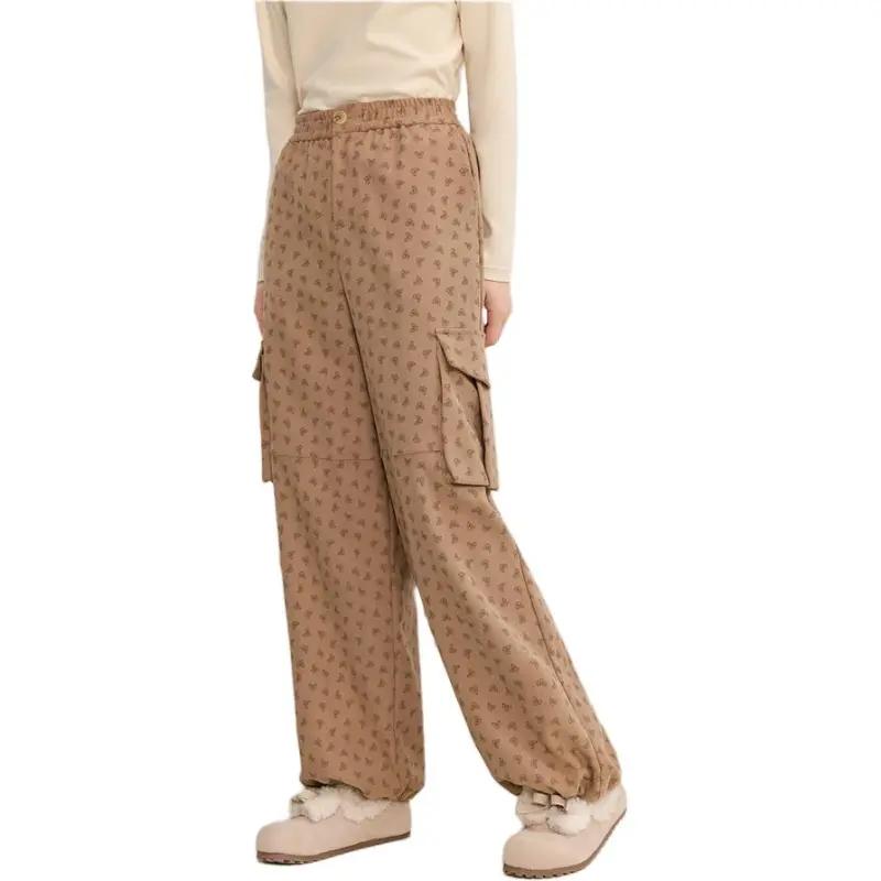 ZIHAN Casual Pants Women's Khaki Print-1