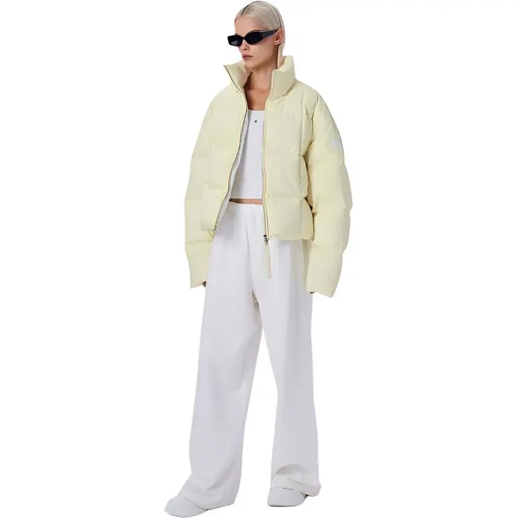 MEFUR Down Jacket Women's Checkerboard Turtle Patch Morning Yellow-1