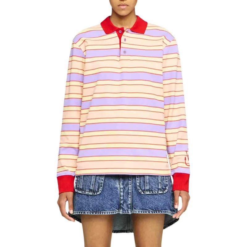JW Anderson Contrast Trim Striped Polo Top-1