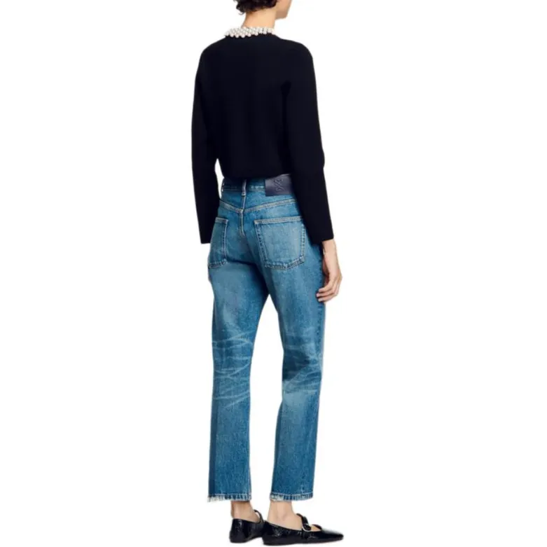Sandro Faux pearl Embellished Cardigan-2