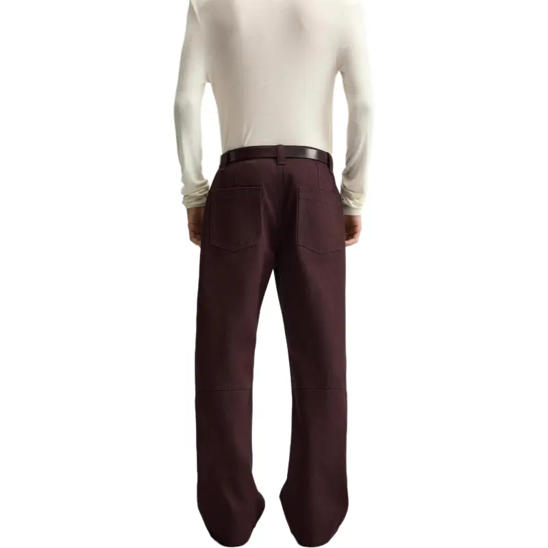 ZARA Jeans Men Dark Red Color-5
