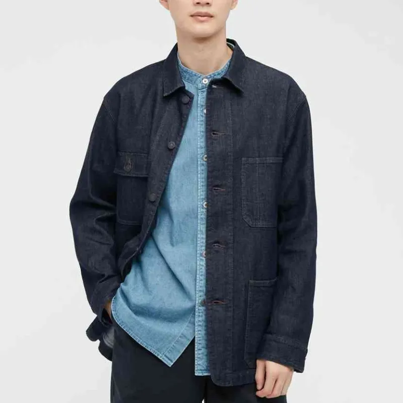 UNIQLO Denim Jacket Men's Dark Blue-1