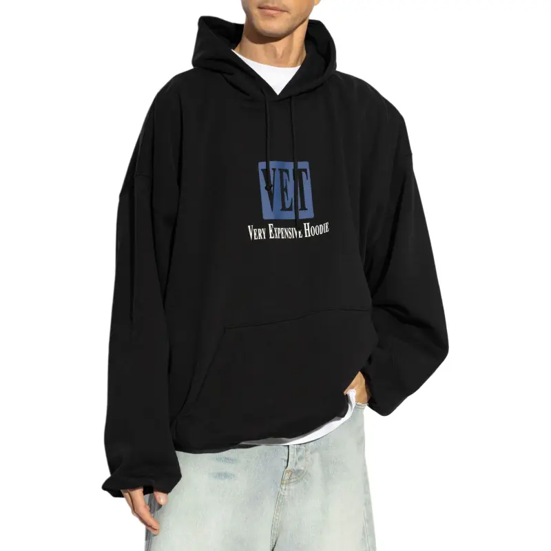 Vetements Printed Drawstring Hoodie Sweater-1