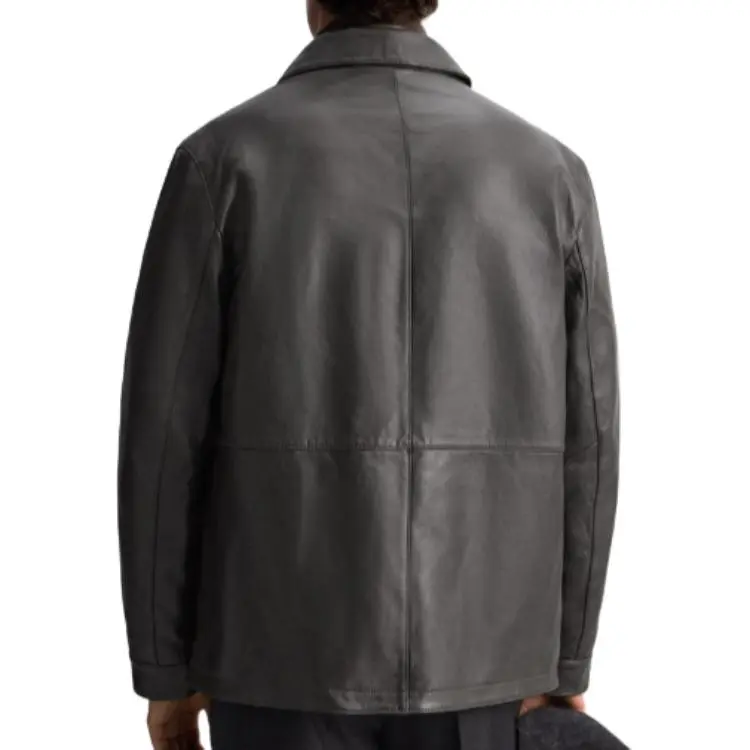 ZARA Leather Jacket Unisex Brown-5