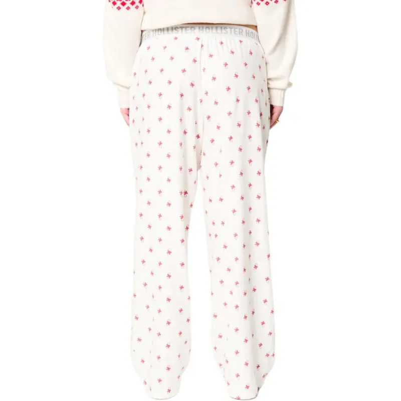 Hollister Pajama Pants Women's White All Over Print-2
