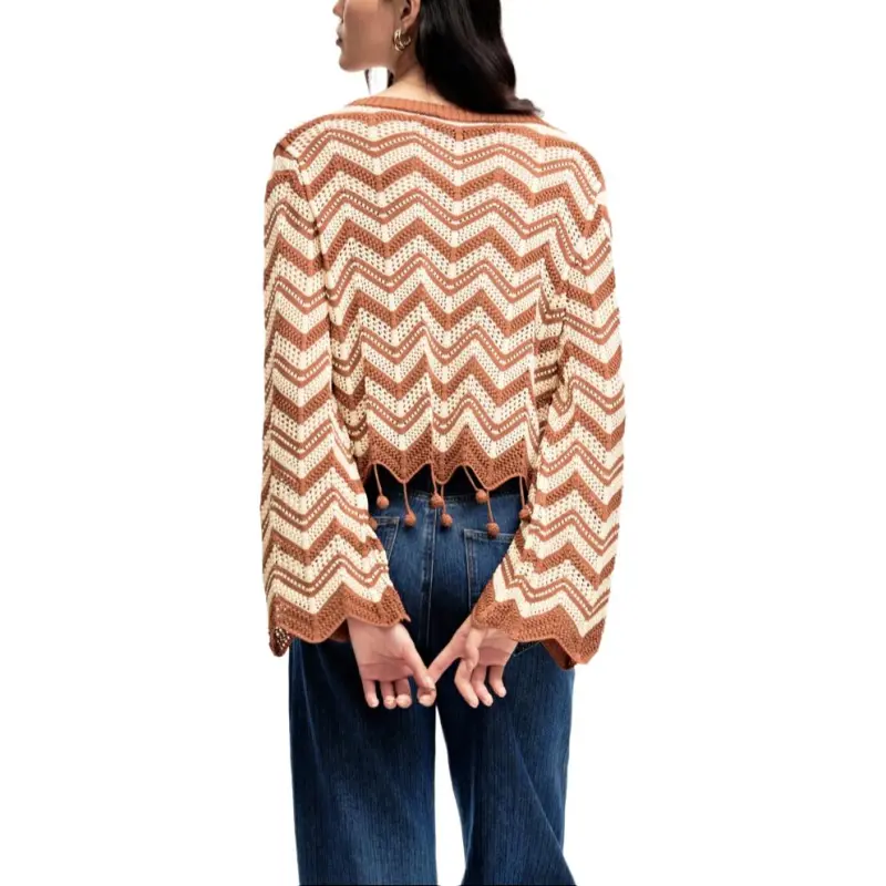 VERO MODA Knitwear Women's Ginger Shredded Brown-3