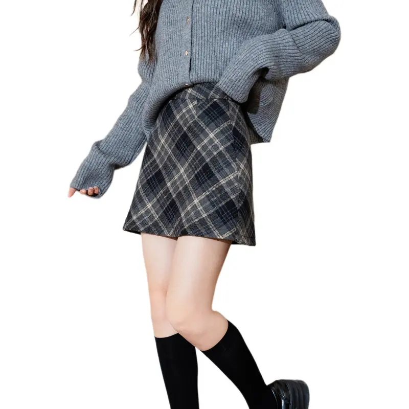 Tonlion Casual Short Skirts Women's Gothic Blue-3