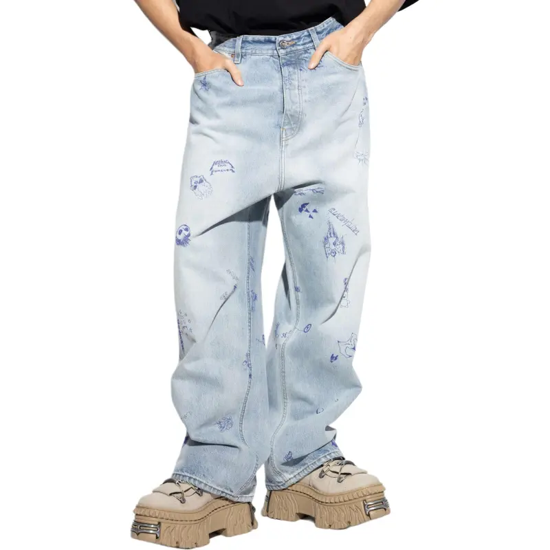 Vetements Scribbled Baggy Jeans-2