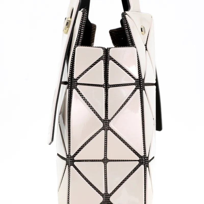 ISSEY MIYAKE CARAT PVC With Textile Tote Bag Shopping Bag Handbag Unisex Beige Yellow-3