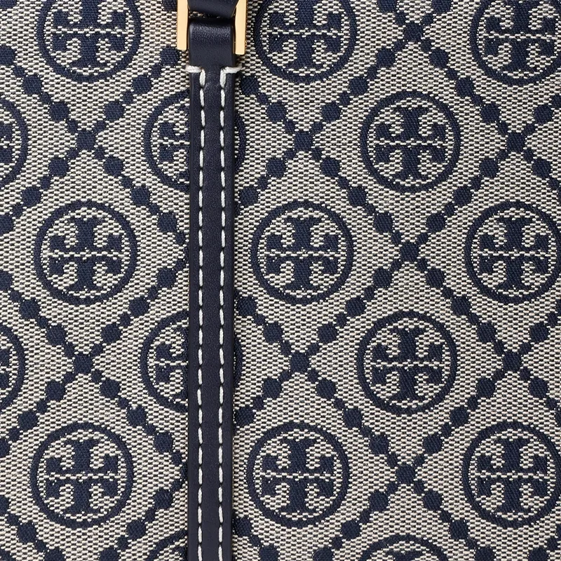 TORY BURCH T Monogram Leather Trim Square Bag Handbag, Shoulder Bag Women's Marine Blue-4