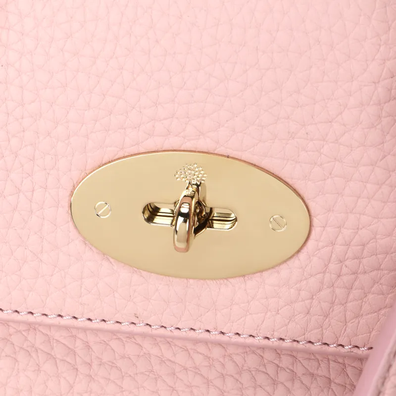 Mulberry Cow Leather Shoulder Bag, Crossbody Bag, Handbag Women's Pink Rose-4