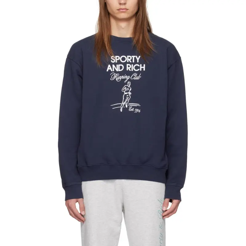 SPORTY & RICH Running Man Crewneck Sweatshirt-3