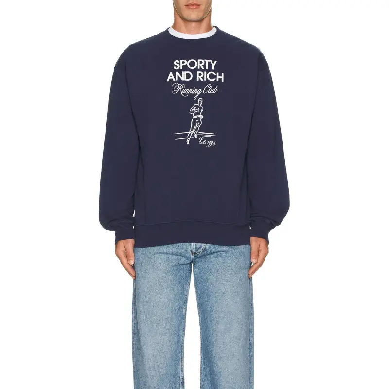 SPORTY & RICH Running Man Crewneck Sweatshirt-2