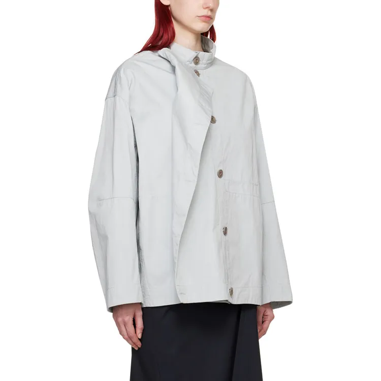 Lemaire Asymmetrical Blouson 'Cold Dye Cloud Grey'-3