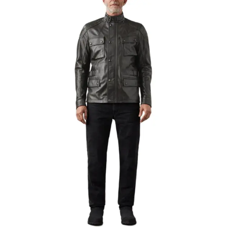 Belstaff Leather Jacket Men's Black-1