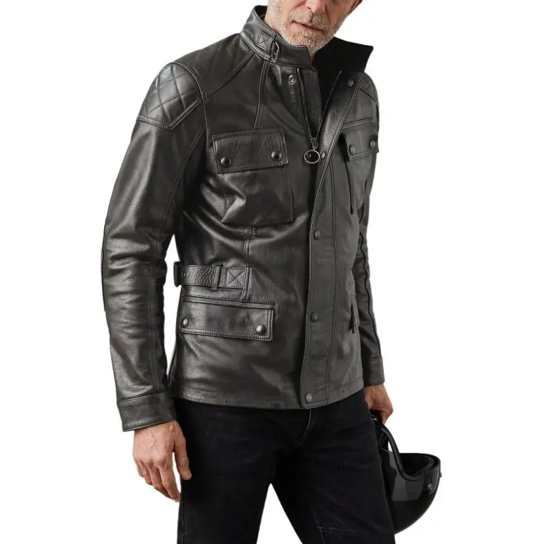 Belstaff Leather Jacket Men's Black-3