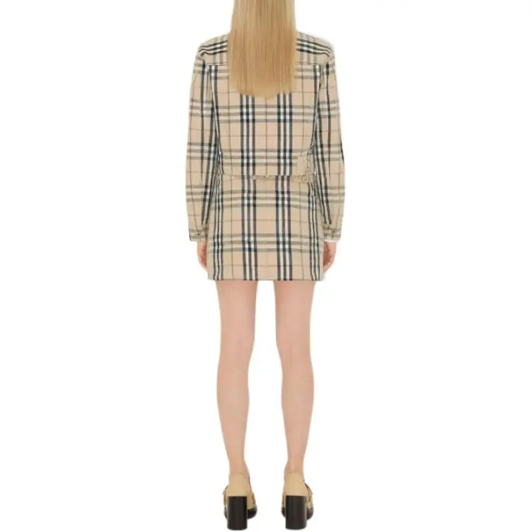 Burberry Checked Buttoned Long Sleeved Jacket-2