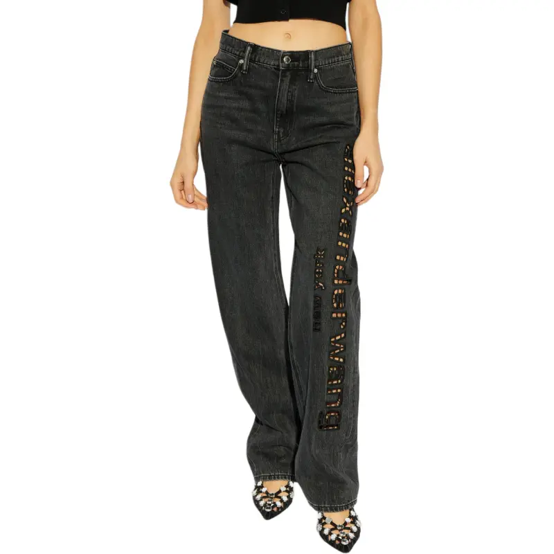 Alexander Wang Logo Embroidered Straight Leg Jeans-3