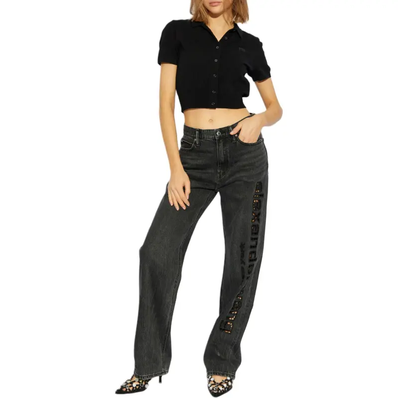 Alexander Wang Logo Embroidered Straight Leg Jeans-2