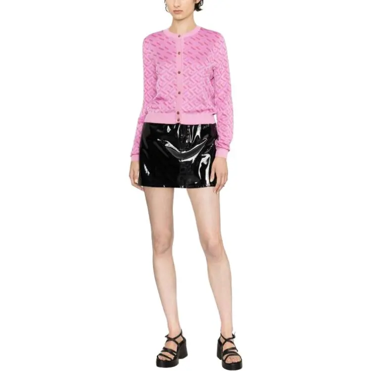 VERSACE La Greca Monogram Cardigan-4