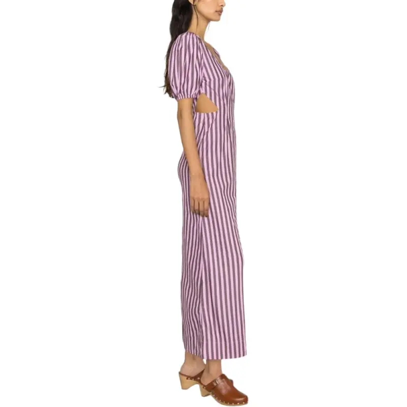 GANNI Striped Scoop Neck Midi Dress-2