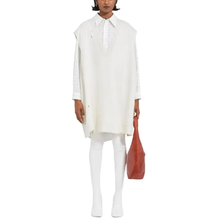 MM6 Maison Margiela Distressed Sleeveless Knit Dress-3