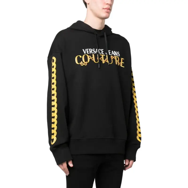 VERSACE JEANS Logo print Cotton Hoodie-3